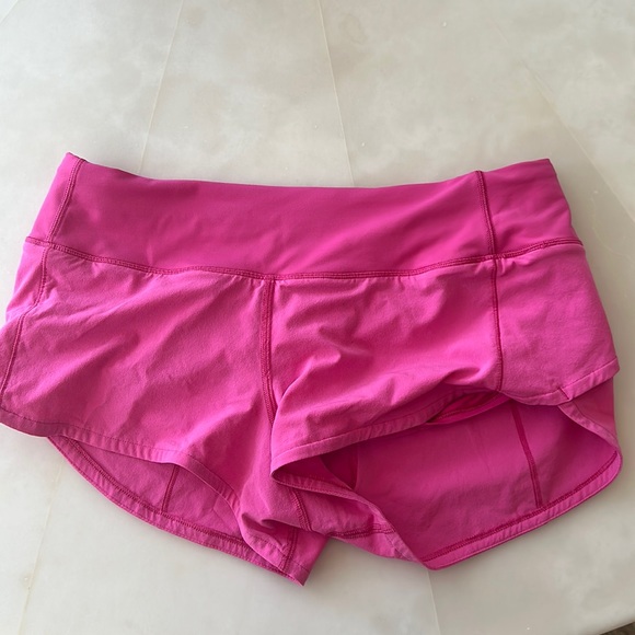 SONIC PINK SPEED UP LULUEMON SHORTS - Picture 1 of 2